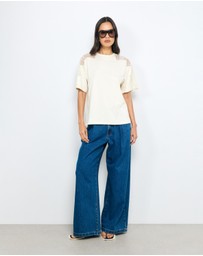 AERE - Lace Contrast T-Shirt