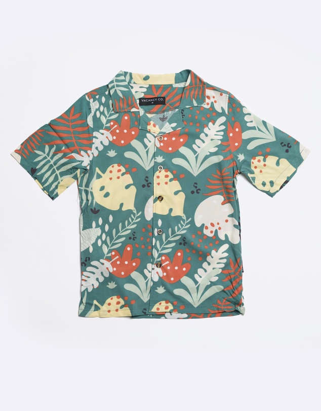 Vacancy Co - Abstract Leaf Rayon Dress Shirt - Youth