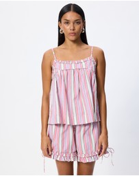 Damson Madder - Mafalda Ruffle Neck Top