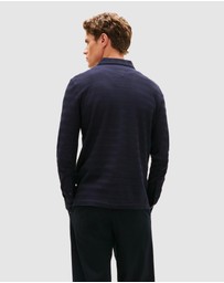 Tommy Hilfiger - Herringbone Jacquard Long Sleeve Polo Shirt