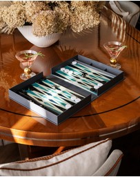 Printworks - Printworks Classic Backgammon -Grey Blue