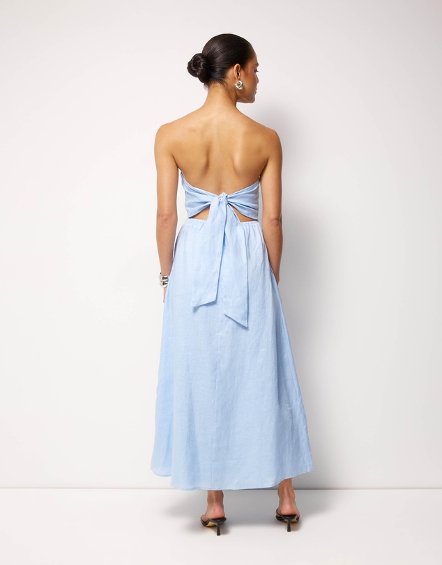 AERE - Florence Linen Strapless Maxi Dress