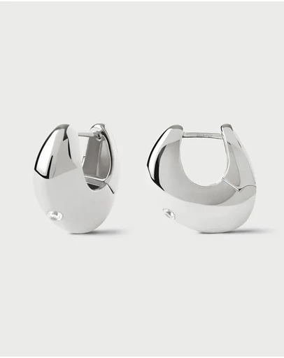 PDPAOLA - Wave Silver Hoop Earrings
