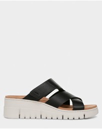 Vionic - Uptown Sunset Wedge - Black Tumbled