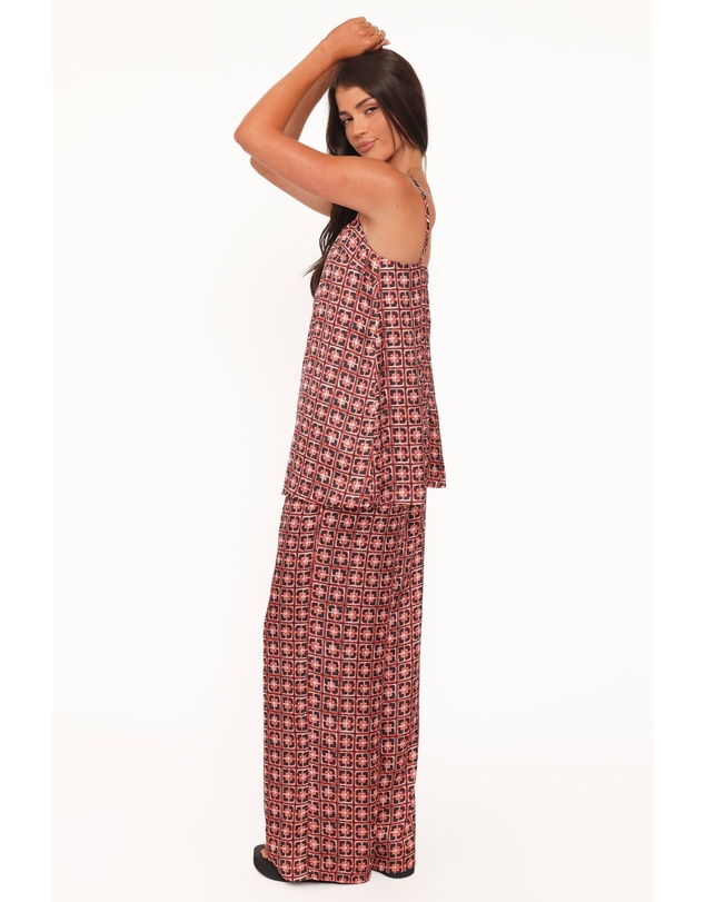 Petal & Pup - Lexi Elastic Waist Pant - Red Geometric