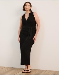 Atmos&Here Curvy - Joni Sleeveless Rib Knit Midi Dress