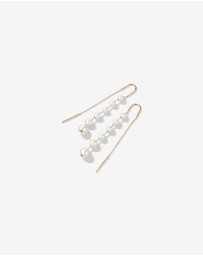 Michael Hill - Threader Earrings with Cultured Freshwater Pearls in 10kt Yellow Gold