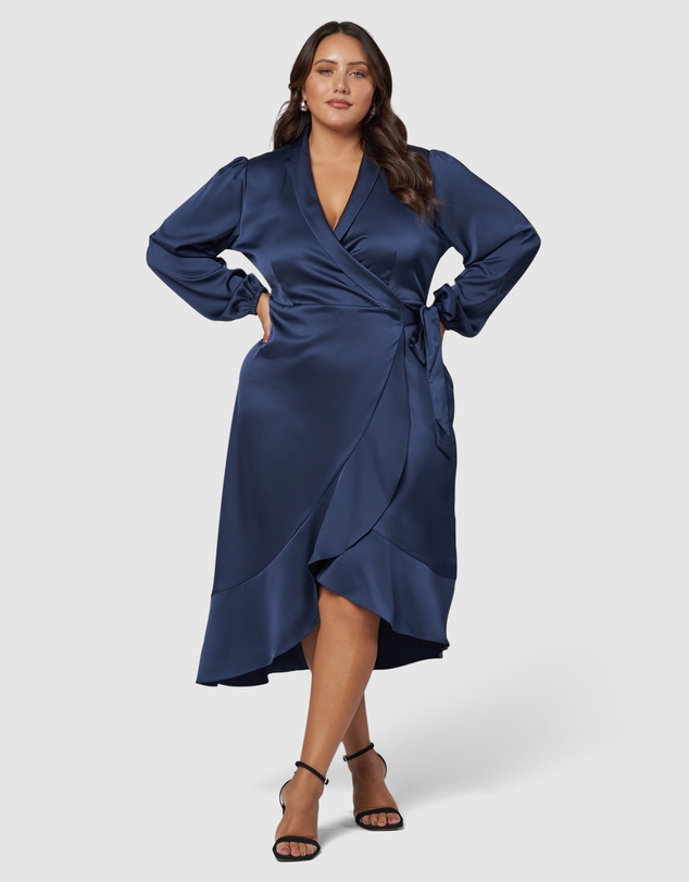 Pink Dusk by Curve Project - Girl Crush Satin Wrap Dress