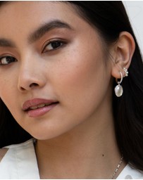 Dower & Hall - Women's Timeless Keshi Pearl Hoops In Sterling Silver