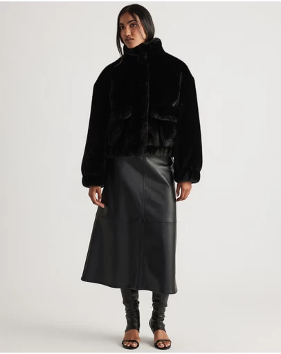 Decjuba - Nia Faux Leather Midi Skirt
