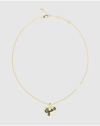 GUESS - Silver-Tone Vintage Guess Heart Necklace