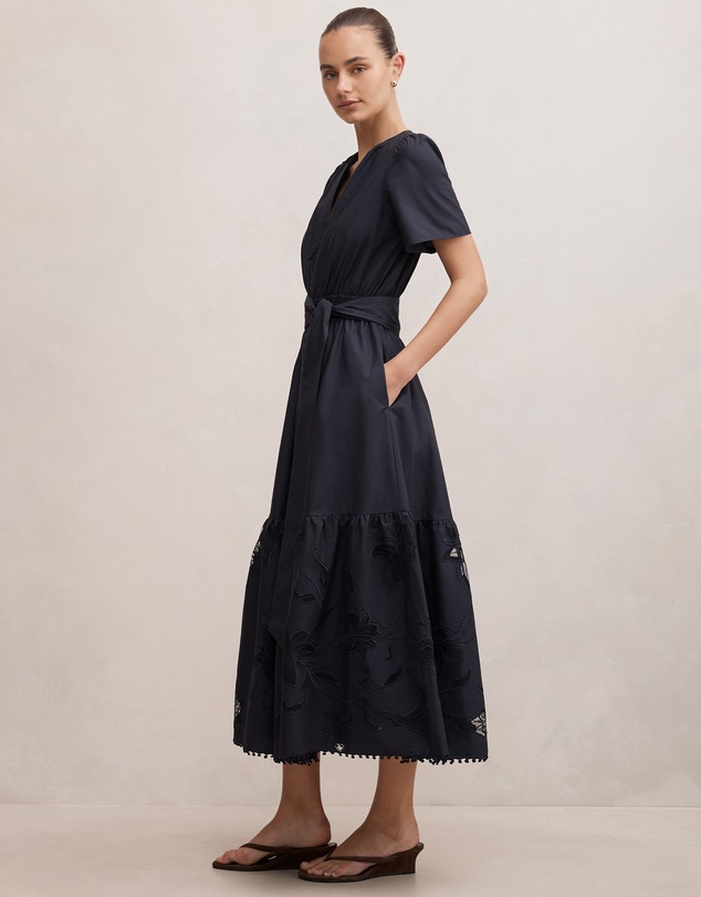 Forever New - Matilda Embroidered Tie Midi Dress