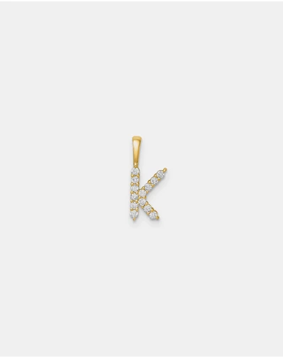Zoe Olivia - 9K Gold Lab Grown Diamond Initial K Pendant