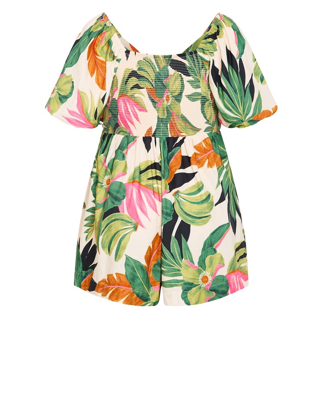City Chic - Paradiso Print Playsuit