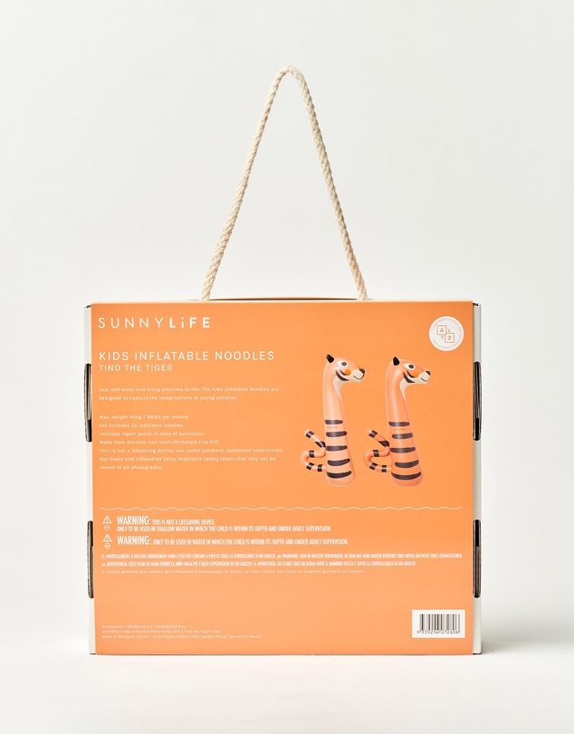 Sunnylife - 2-Pack Tino the Tiger Inflatable Noodle - Kids