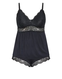 City Chic - Plus size Juliette Cami Short Set - black