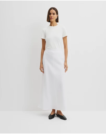 Country Road - Organically Grown Linen Pull On Midi Skirt