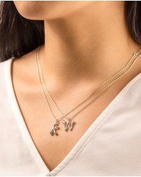 Wanderlust + Co - Alphabet Bubble Silver Necklace - Letter K