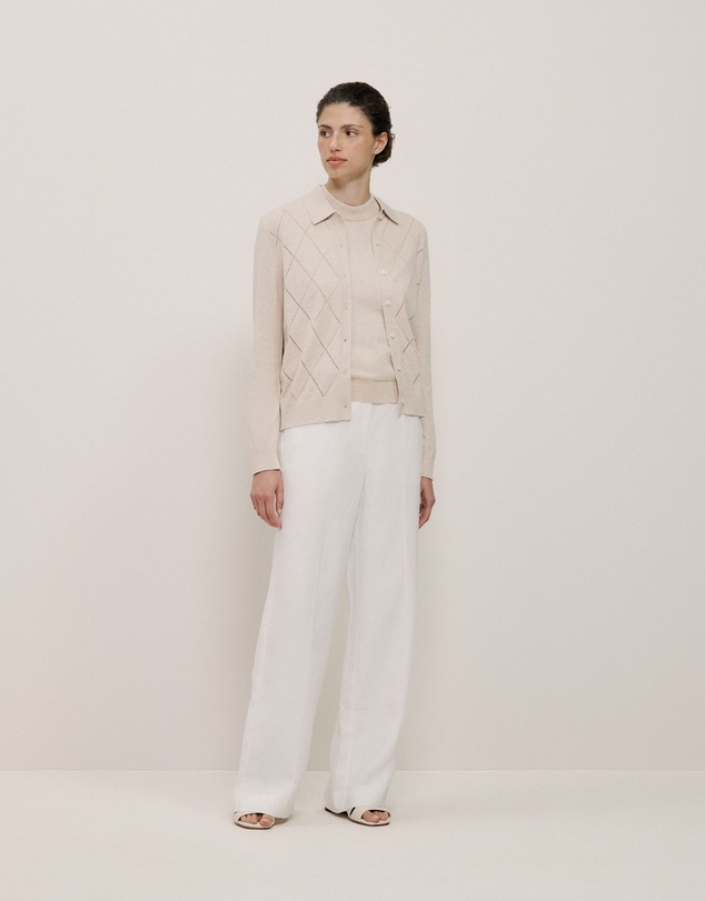 Trenery - Cotton Cashmere Mock Neck Tank in Clay