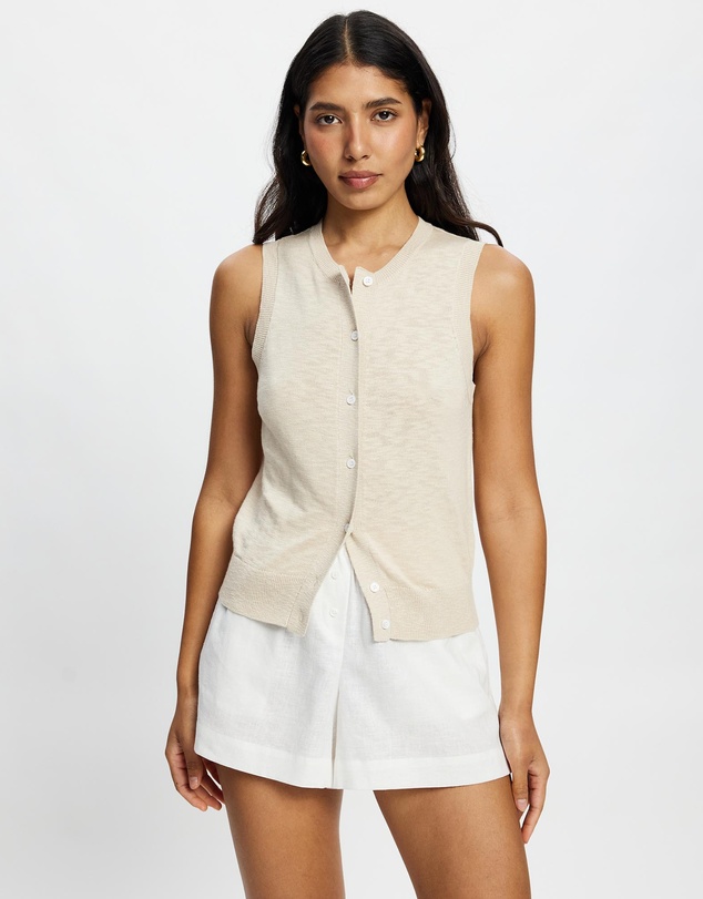White By FTL - Kyra Button Tank