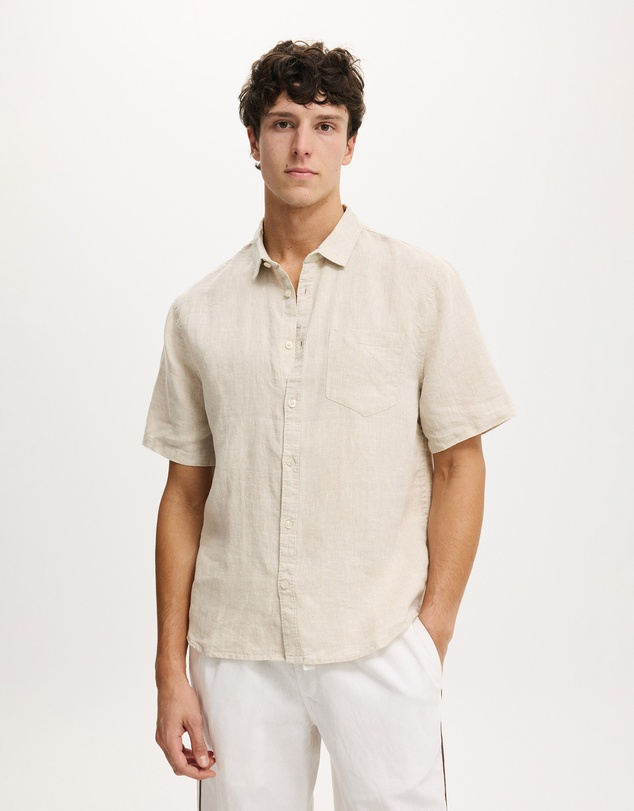 Cotton On - Relaxed Linen Short Sleeve Shirt