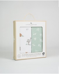 Living Textiles - 2 Pack Organic Bedside Sleeper Fitted Sheet - Australiana