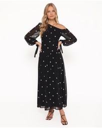Petal & Pup - Levine Maxi Dress - Black Polka Dot