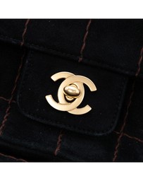 Pre-Loved by Azura Reborn - Pre-Loved CC Choco Bar Suede Stitched Chain Flap