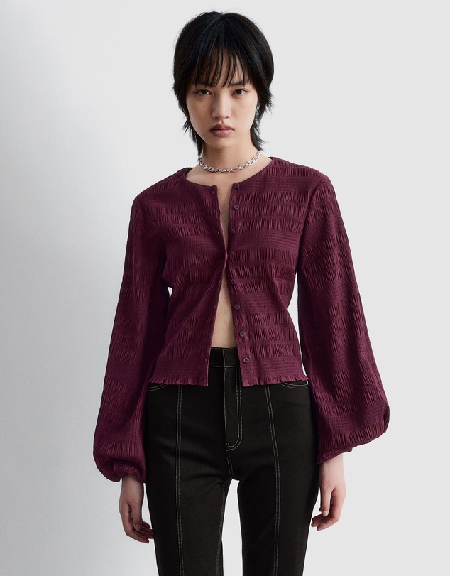 & Other Stories - Smocked Balloon-Sleeve Top