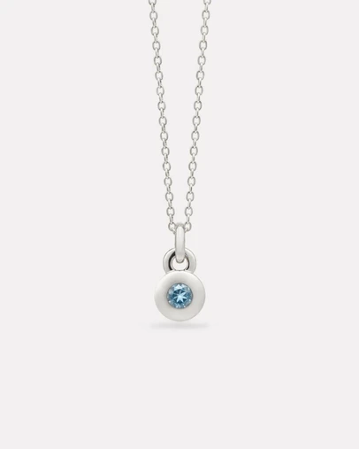 Najo - December Silver & Blue Topaz Birthstone Necklace