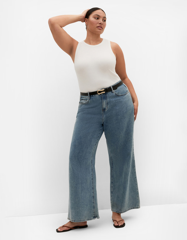 City Chic - Plus size Talia Rib Tank - ivory