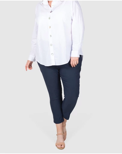 Love Your Wardrobe - Tia Invisible Zip Stretch Pant