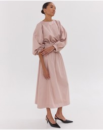 Cloth & Co. - The Shirred Billow Sleeve Dress | Lotus