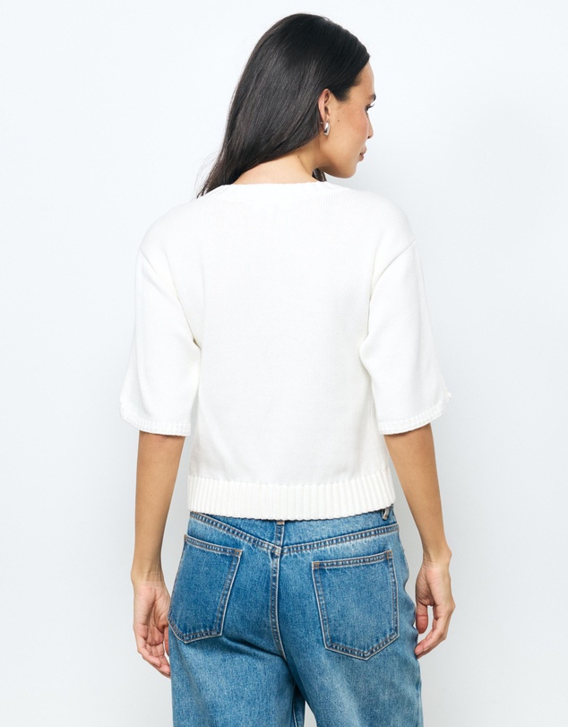 AERE - Elke Boxy Organic Cotton Knit Top