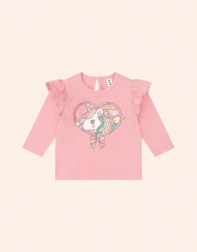 Huxbaby - Whimsical Unicorn Frill Top - Babies-Kids