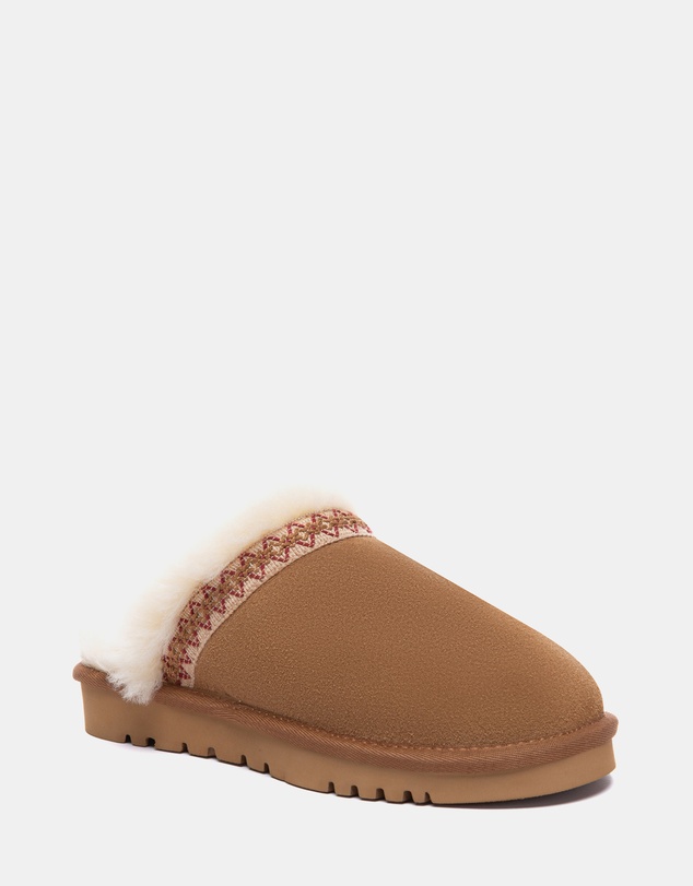 EVERAU - Australian Shepherd Ugg Liora Slipper Cow Suede Upper House Shoes