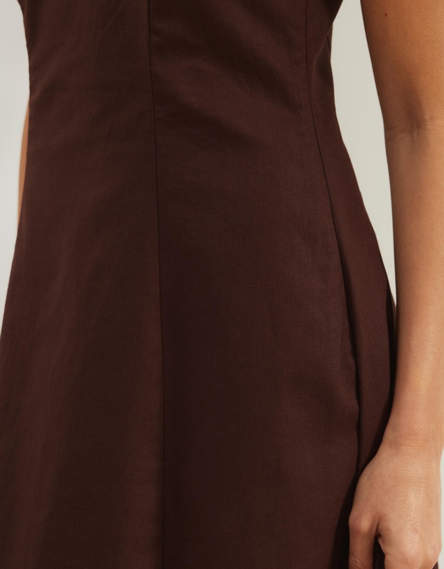 Atmos&Here - Oralie One Shoulder Linen Blend Midi Dress