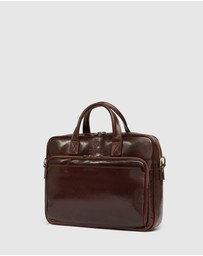 Republic of Florence - Pretoria Brown Leather Laptop Briefcase