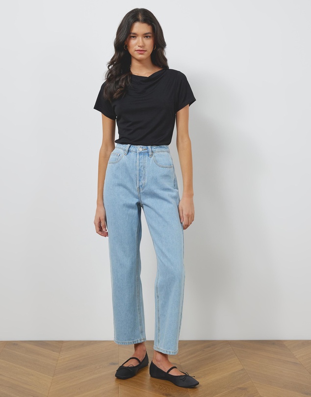 Atmos&Here - Drape Neck Bamboo Blend Top
