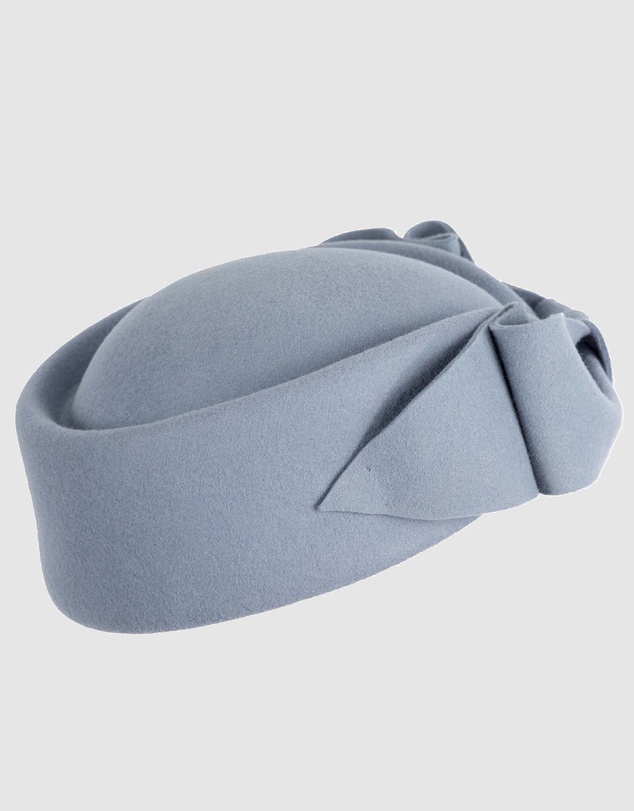 Max Alexander - Felt Light Blue Pillbox Hat