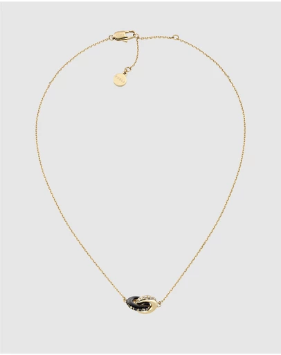 Furla - Furla 1927 Colour Edition Gold-Tone Black Enamel Necklace