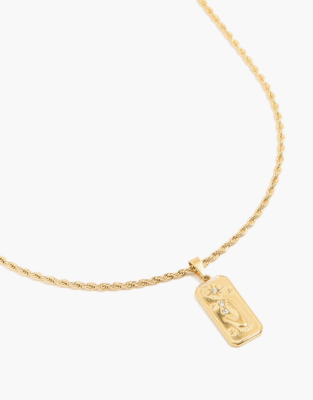 Lovisa - Waterproof Gold Plated Stainless Steel Flower Tab Necklace