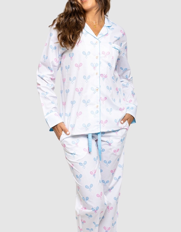 Sant And Abel - Women's Tennis Bows Long PJ Set