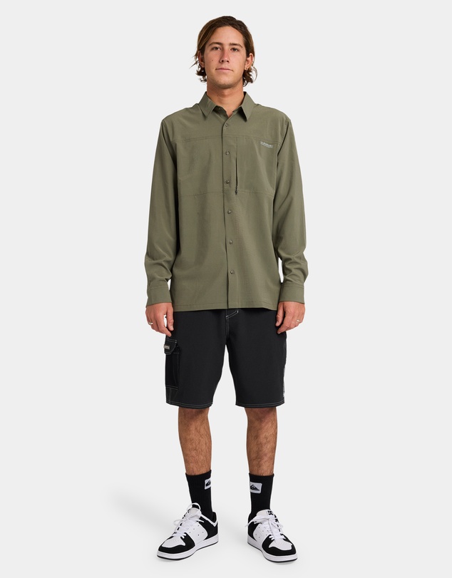 Quiksilver - Mens Longline Performance Long Sleeve Shirt