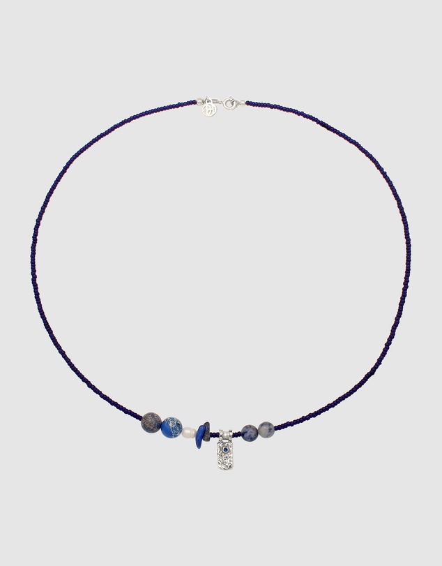 Haze & Glory - ICONIC EXCLUSIVE - Necklace Men Deep Blue Gemstone 925 Sterling Silver