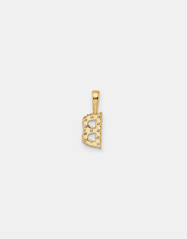 Zoe Olivia - 9K Gold Lab Grown Diamond Initial B Pendant