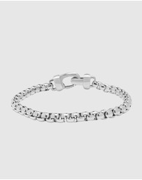 Nialaya Jewellery - Silver Box Chain Classic Bracelet