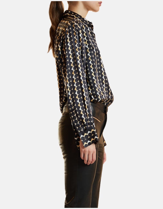 Cynthia Rowley - Foil Silk Button Up Shirt