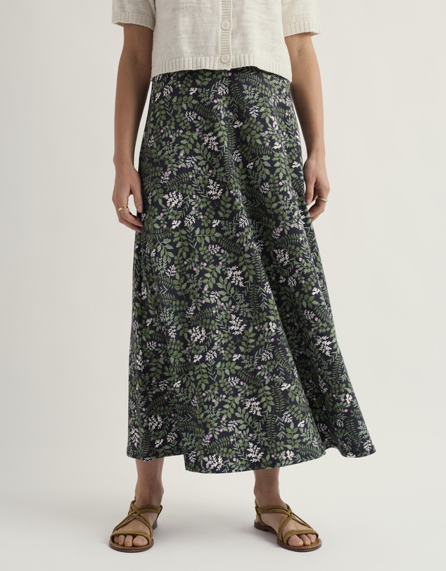 Seasalt - Seasalt Cornwall Green Rose A-Line Skirt