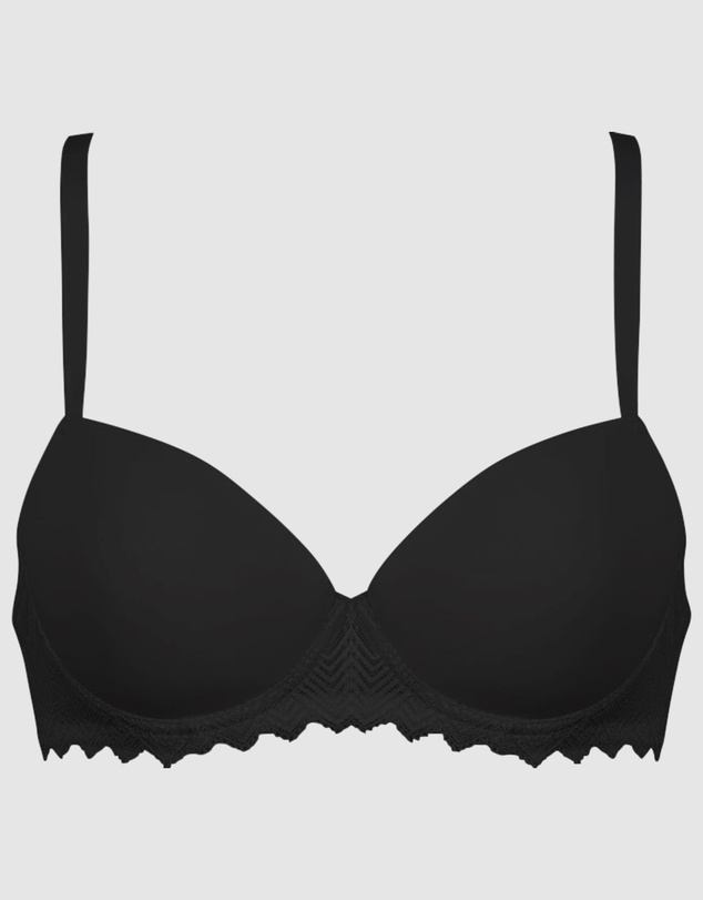 Naturana - Seamless Padded Underwire T-Shirt Bra With Lace